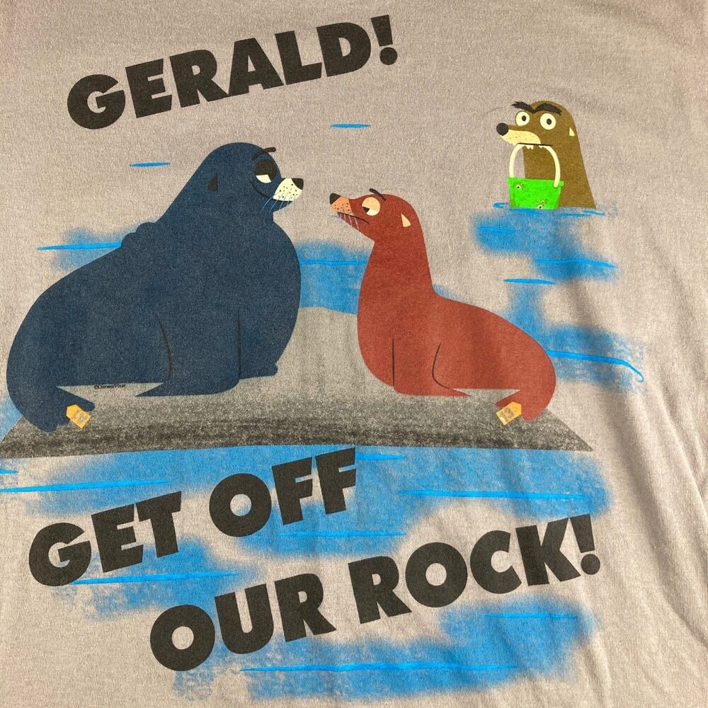 Disney Store Finding Dory Gerald Get Off Our Rock T-Shirt Mens XL Gray Tee